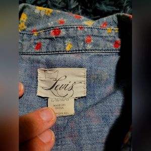 Vintage levis floral denim  dress large